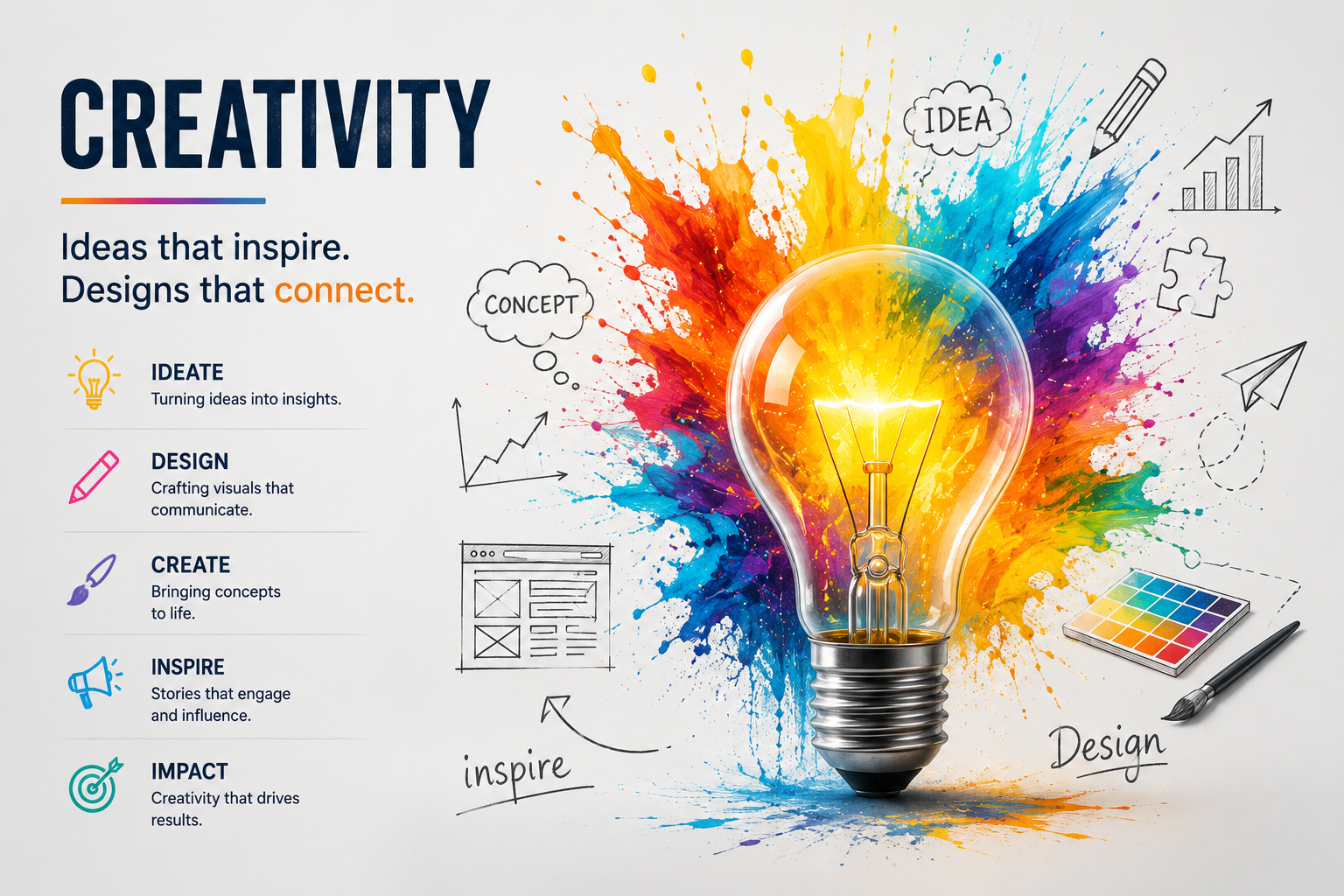 Business Growth Ecosystem creativity engine highlighting innovation, branding, design thinking, content creation, and customer engagement for scalable business growth.